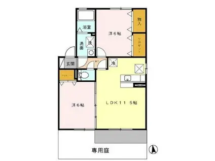 ルミエール神宮2(2LDK/1階)の間取り写真