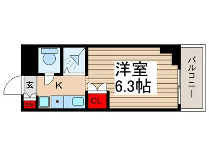 グランヒル松戸(1K/5階)の間取り写真