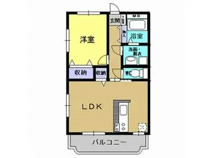 フラワーアイ(1LDK/1階)の間取り写真
