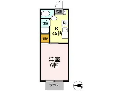 メゾン猿橋(1K/1階)の間取り写真