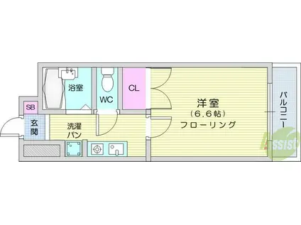ロイヤルヒルズ柳生Ⅲ(1K/7階)の間取り写真