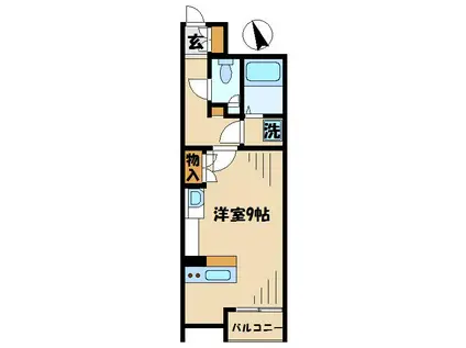 ミランダファルコナーII(ワンルーム/2階)の間取り写真