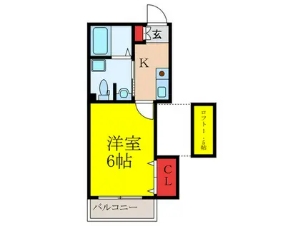 ヴェルエ豊里(1K/3階)の間取り写真