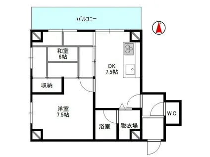 サンコウビル(2DK/4階)の間取り写真