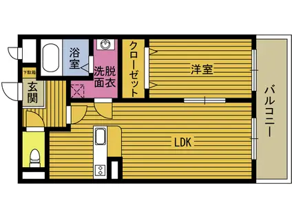 エレーヌ羽屋(1LDK/2階)の間取り写真