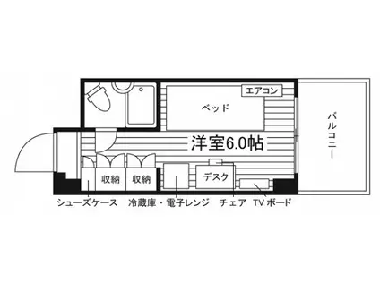 学生会館 ジョイテルWARABI(ワンルーム/3階)の間取り写真