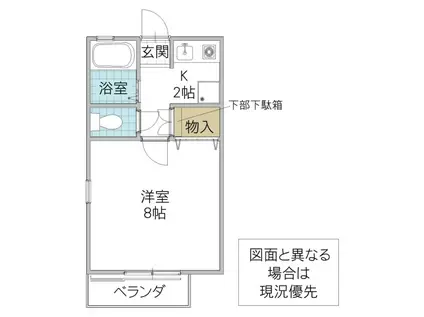 ハーモニー(1K/2階)の間取り写真