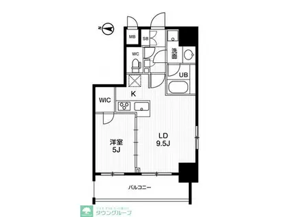 ジェノヴィア両国IVスカイガーデン(1LDK/4階)の間取り写真