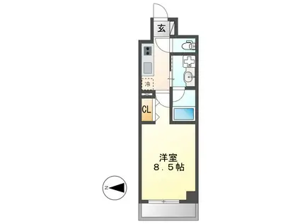 リシュドール名駅南(1K/12階)の間取り写真
