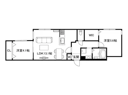 ブランシャールTSCOURT宮の沢(2LDK/3階)の間取り写真