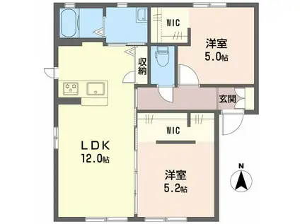 メリースクエア(2LDK/2階)の間取り写真