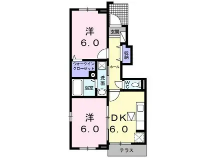 レオルガ(2DK/1階)の間取り写真