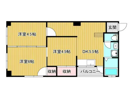 大田ビル(3DK/4階)の間取り写真