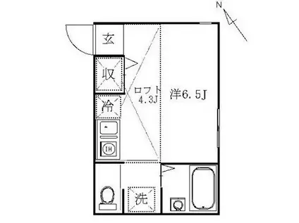 KEIスクエア(ワンルーム/3階)の間取り写真