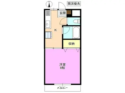 マンション中野(1K/2階)の間取り写真