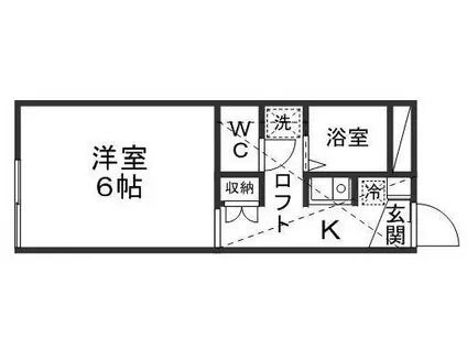 新後K・S(1K/1階)の間取り写真