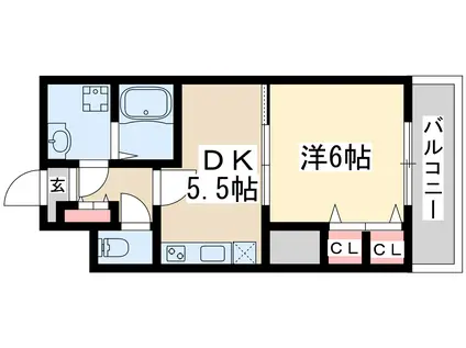 シーナリー江坂(1DK/7階)の間取り写真