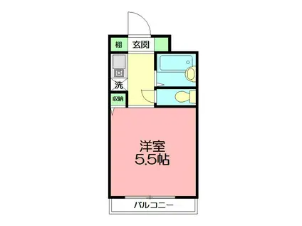 パークサイドビュー戸塚(ワンルーム/5階)の間取り写真