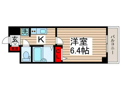 エスティメゾン南行徳(1K/1階)の間取り写真