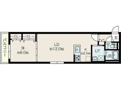 ATEENA HIRAGISHI(1LDK/3階)の間取り写真