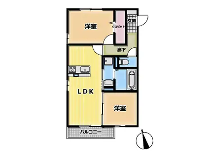 アルポルト(2LDK/2階)の間取り写真