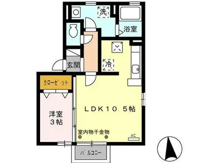 ドルチェ・カーポ 101(1LDK/1階)の間取り写真
