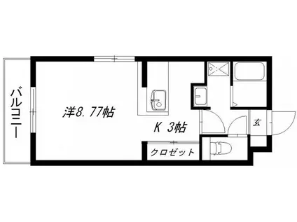 H.EARTH(1K/4階)の間取り写真