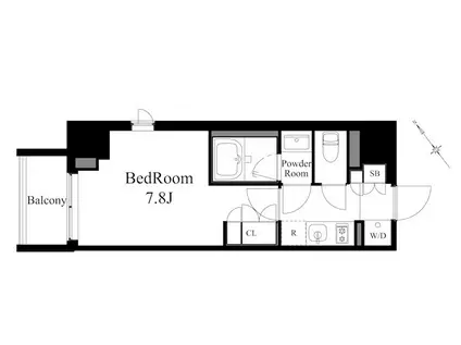 ラティエラ上野入谷(1K/6階)の間取り写真