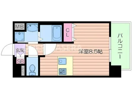 プレサンス大阪城公園 ファーストシート(1K/5階)の間取り写真