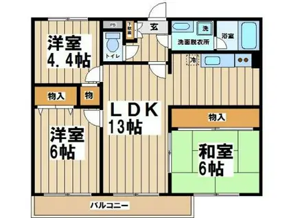 メゾンベルアネックス(3LDK/2階)の間取り写真