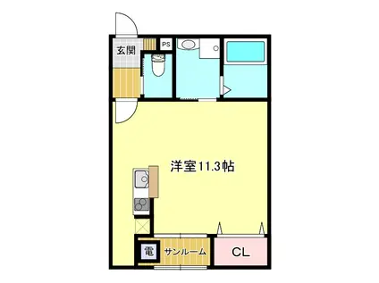 ＪＲ東海道本線 篠原駅(滋賀) 徒歩30分 2階建 築2年(ワンルーム/1階)の間取り写真