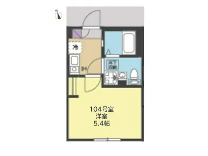 ブルーミング横浜(1K/1階)の間取り写真