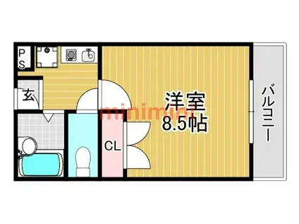 GRビッグフィールド(1K/2階)の間取り写真