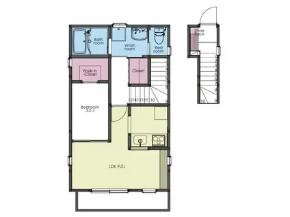 コフレット泉(1LDK/2階)の間取り写真