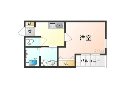 ユウパレス池上町(1K/1階)の間取り写真