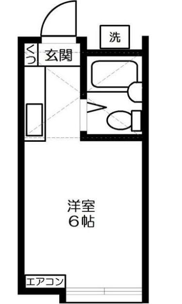 シェルピア北里(ワンルーム/2階)の間取り写真
