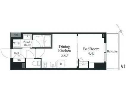 ラティエラ秋葉原(1DK/2階)の間取り写真