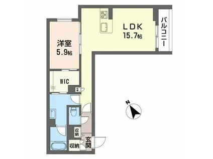 シャーメゾン 桜町(1LDK/2階)の間取り写真