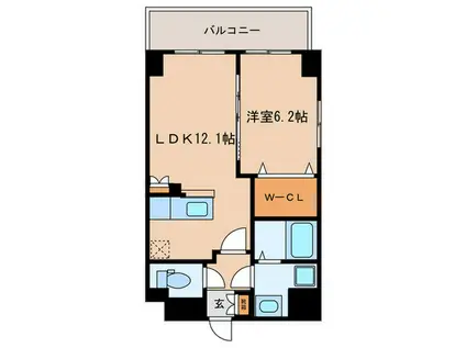 グレンパークII番館(1LDK/8階)の間取り写真