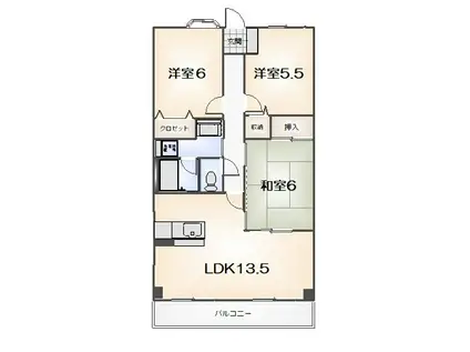 湊マンション(3LDK/3階)の間取り写真