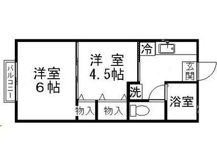 ザ・フラットR(2K/1階)の間取り写真