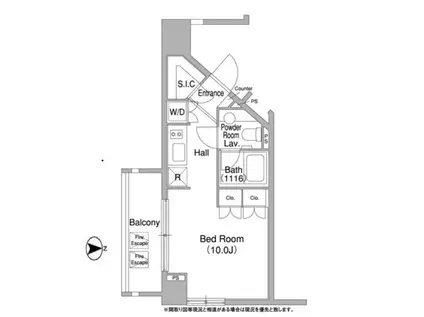 コンフォリア 大森DEUX(ワンルーム/10階)の間取り写真