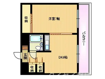 ハイムモーレア(1DK/5階)の間取り写真