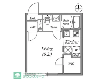 BRANCHE鷺ノ宮II(ワンルーム/4階)の間取り写真