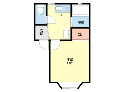 カルディア(1K/1階)の間取り写真