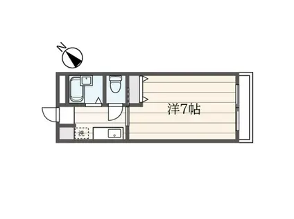 ラ・ノールA(1K/2階)の間取り写真