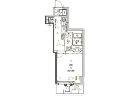 ユリカロゼ五反野III(1K/7階)の間取り写真