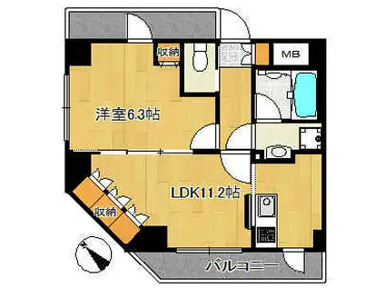 クエル田端(1LDK/7階)の間取り写真