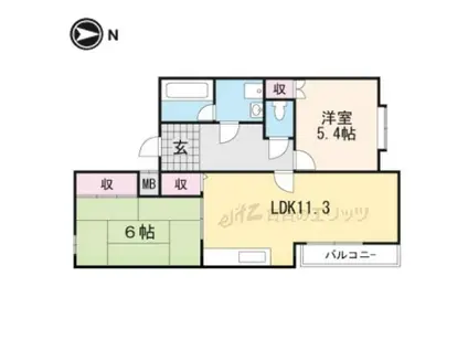 クレール明野(2LDK/2階)の間取り写真