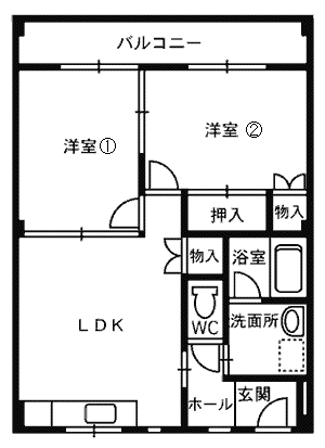 ウィステリアハウス(2LDK/2階)の間取り写真